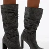 All Over Hot Fix Slouchy Heeled Boot