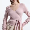 Alpaca Wool Ballet Wrap Knit Top