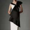 Archive Collection - Petite Bow Detail Off The Shoulder Crepe Woven Midi Dress