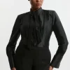 Archive Collection - Plus Size Taffeta Pleat Detail Shirt
