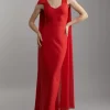 Bandage Figure Form Knit Midaxi Dress With Chiffon Cape