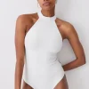 Bandage Halter Neck Strappy Back Swimsuit