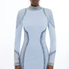 Beaded And Embellished Ponte Jersey Mini Dress