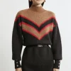Brushed Jacquard Military Trim Knit Mini Dress