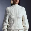 Cable Knit Balloon Sleeve Sweater