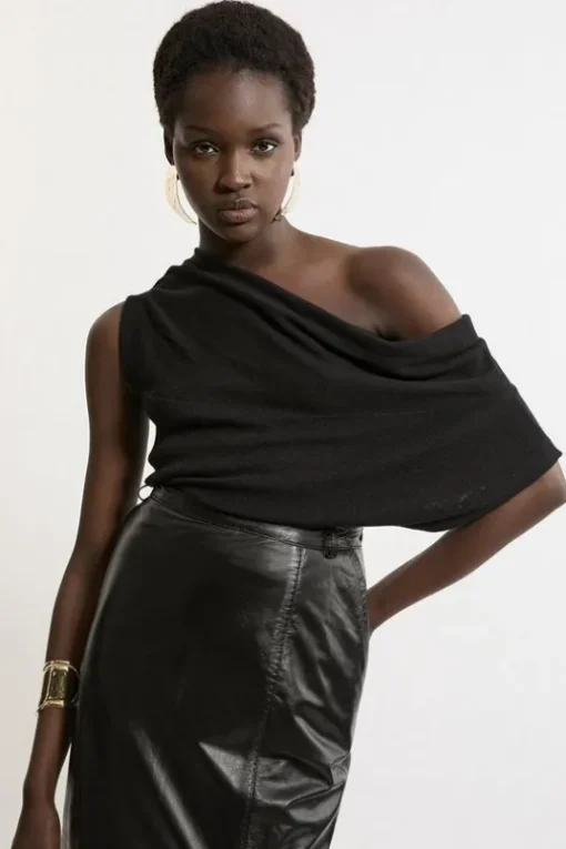 Cashmere Blend Off The Shoulder Knit Top