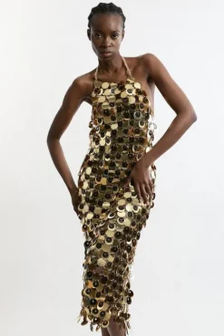 Chainmail Strappy Midi Dress