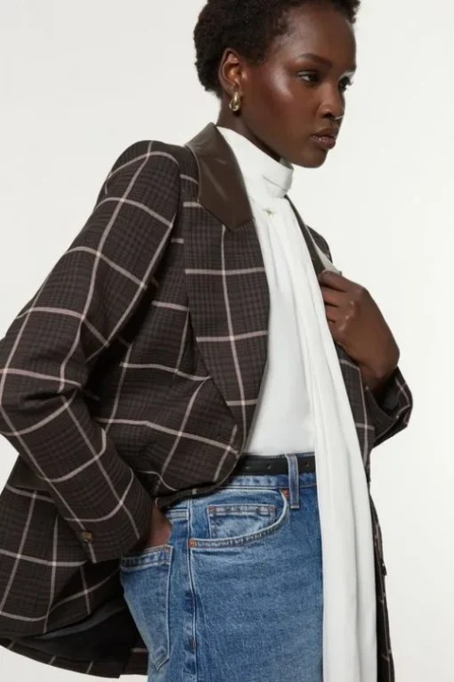 Check Pleated Tailored Set