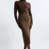 Check With Choc Tailored Maxi Skirt