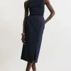 Clean Tailored Pencil Midi Skirt