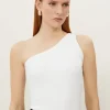 Compact Jersey Rib Asymmetrical Top