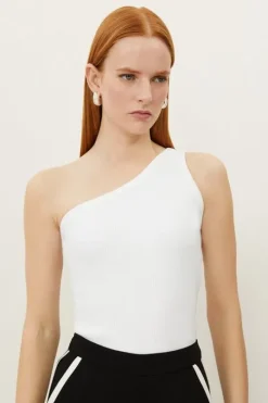 Compact Jersey Rib Asymmetrical Top