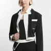 Compact Stretch Color Block Cropped Tailored Jacket
