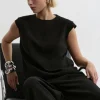 Compact Stretch Essential Tailored Multi Stitch Detail Longline Top
