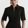 Compact Stretch Essential Tailored Collar Top