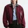 Compact Stretch Faux Leather Contrast Tailored Jacket