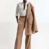 Compact Stretch Tailored Wide Leg Pants
