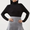 Compact Wool Look Knit Flippy Mini Skirt