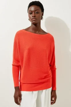 Cotton Blend Slouchy Knit Sweater