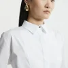 Cotton Poplin Striped Bib Detail Woven Shirt
