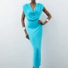 Cowl Neck Jersey Maxi Dress