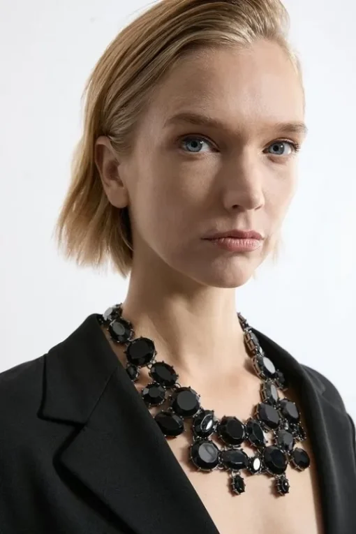 Crystal Detail Scatter Statement Necklace