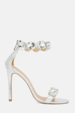 Crystal Stone Double Strap Stiletto Heel