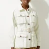 Denim Pocket Detail Belted Safari Jacket