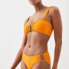 Detachable Strap Gold Trim Bikini Top