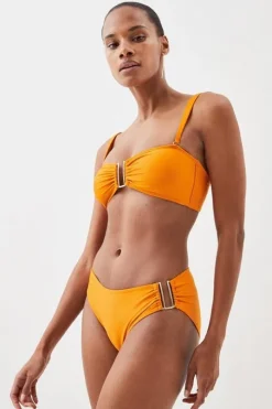 Detachable Strap Gold Trim Bikini Top