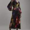 Diamante Trim Floral Woven Maxi Dress