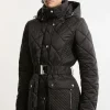 Diamond Quilted Belted Short Padded Coat