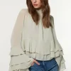 Drama Kimono Viscose Georgette Woven Blouse