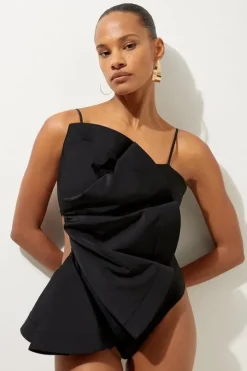 Drama Ruffle Strappy High Leg Swimsuit