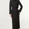 Embellished Tailored Pocket Detail Maxi Skirt