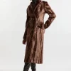 Faux Fur Tailored Single Breasted Midi Coat