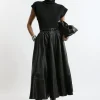 Faux Leather Full Maxi Skirt
