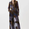 Feather Devore Woven Wide Leg Pants