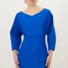 Figure Form Bandage Banana Sleeve V Neck Mini Dress