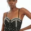 Figure Form Bandage Embellished Knit Co-Ord