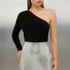 Figure Form Bandage Foiled Knit Mini Skirt