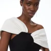 Figure Form Bandage Knit Asymmetric Strap Top