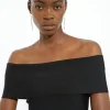 Figure Form Bandage Off The Shoulder Knit Top