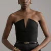 Figure Form Bandage Sharp V Neck Knit Crop Top