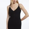 Figure Form Scuba Lace Up Woven Mini Dress