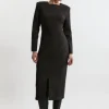Flannel Fitted Tailored Maxi Dress
