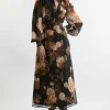 Floral Georgette Maxi Shirt Dress