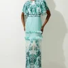 Floral Pleat Detail Woven Maxi Dress