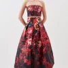 Floral Printed Satin Twill Woven Set