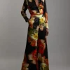 Floral Satin Woven Trouser And Shirt Set